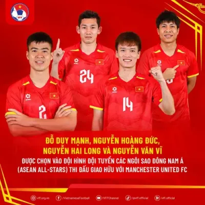 VFF xác nhận: HLV Kim Sang Sik triệu tập 4 tuyển thủ Việt Nam cho trận đấu với MU